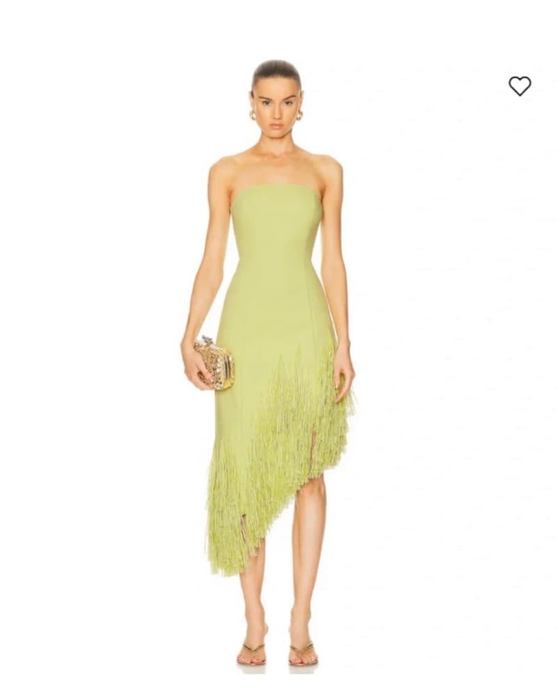 Cult Gaia Libby Green Rafia Midi Dress - Image 6