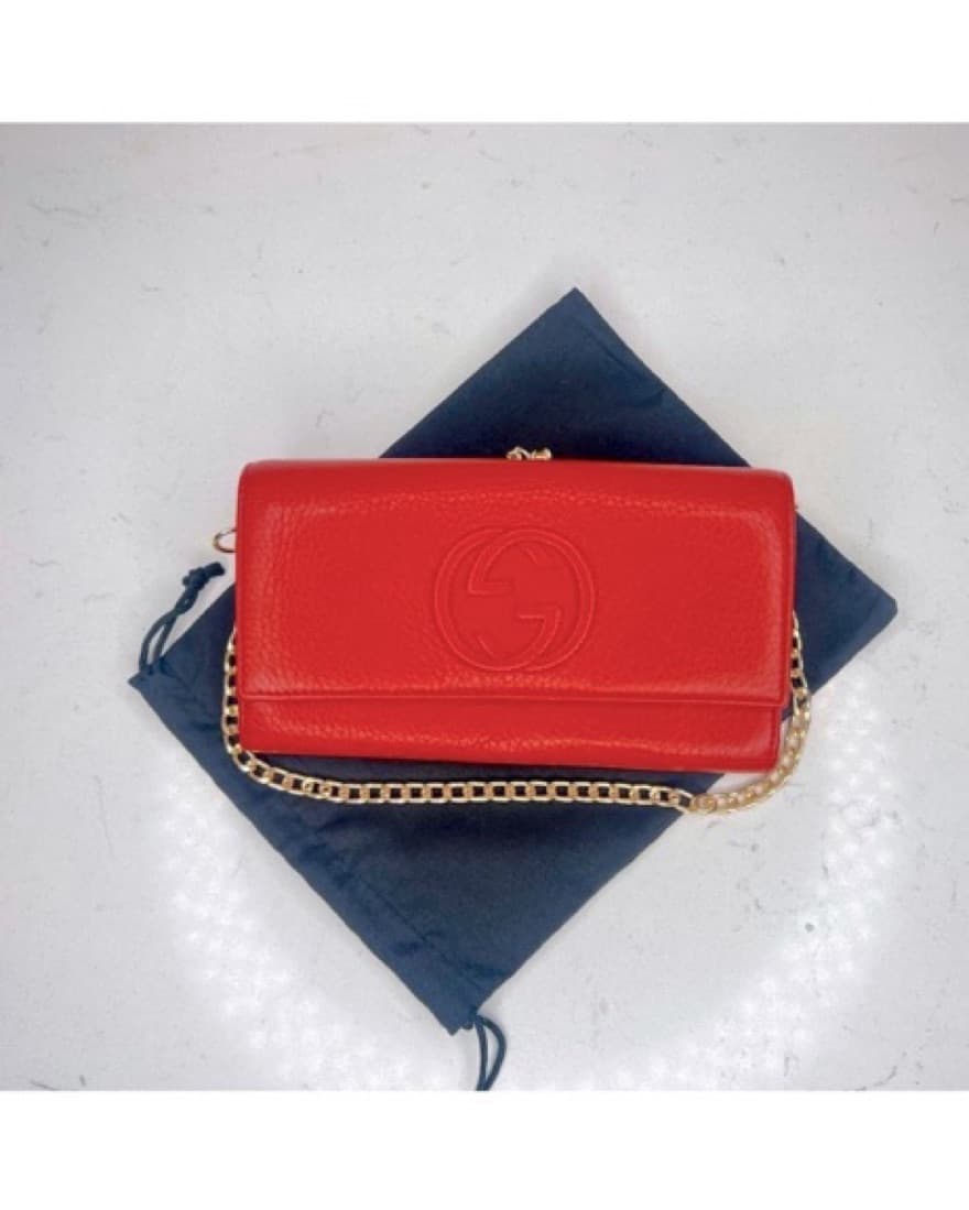 Red Gucci Chain Handbag - Image 1