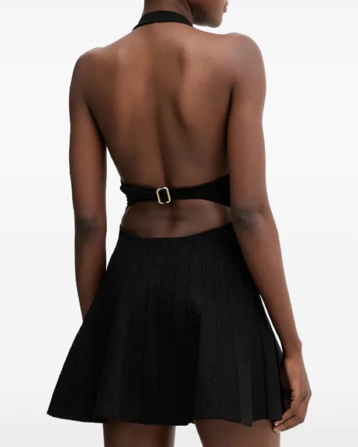 Sleek Halter Cocktail Dress - Image 2