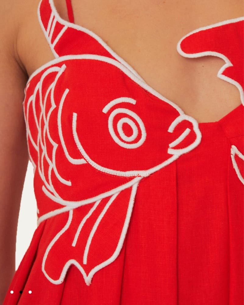 Farm Rio Red Fish Top Maxi Dress - Image 2