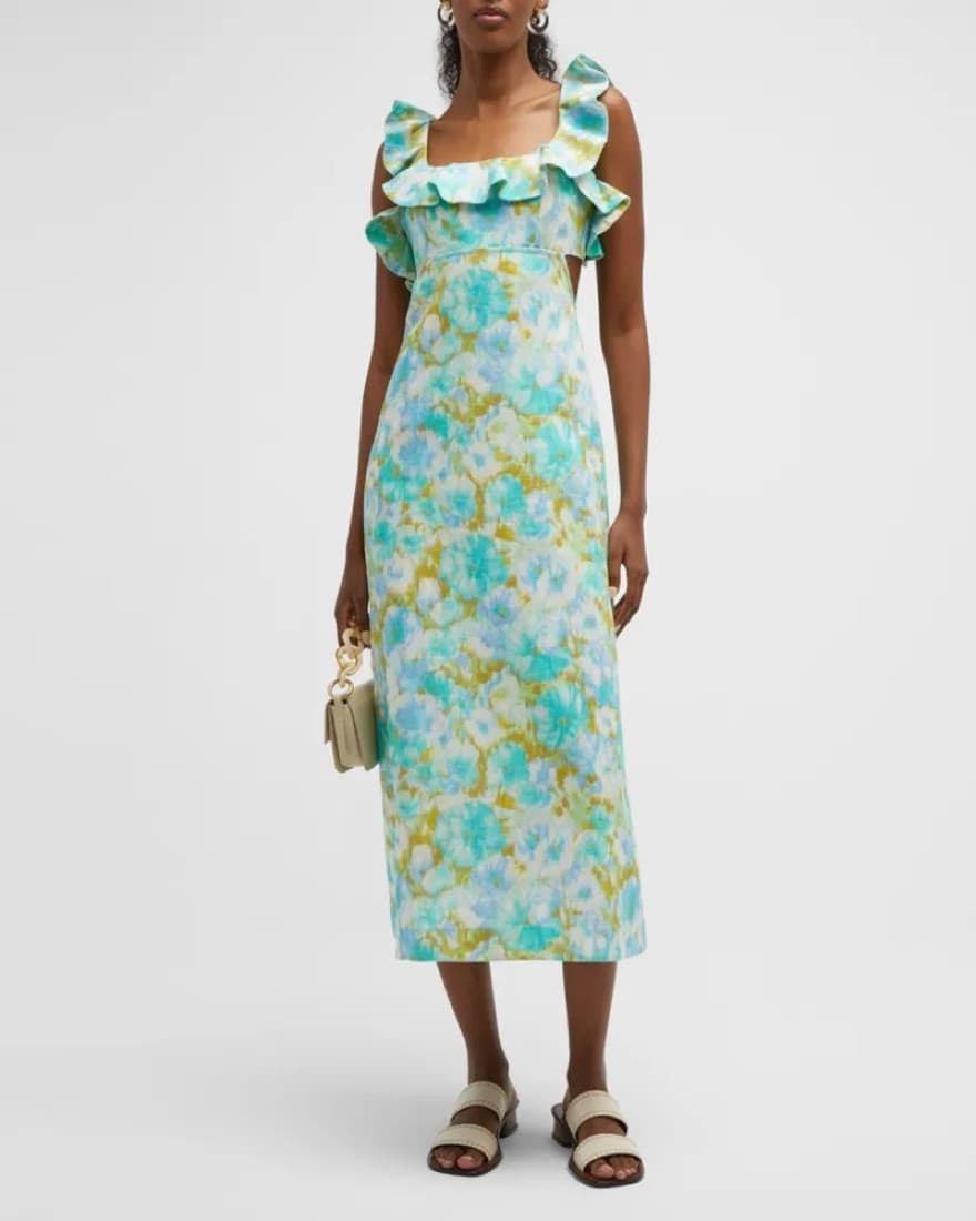 Zimmermann High Tide Frilled Midi Dress - Image 3