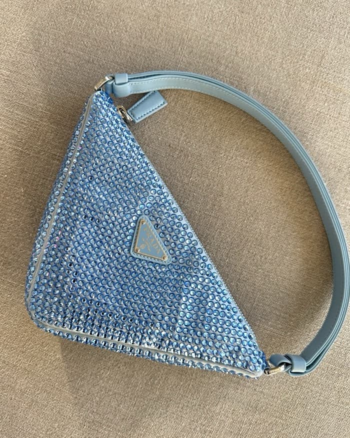 Prada Blue Triangle Rhinestone Bag - Image 1