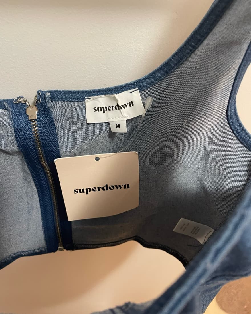 Superdown Denim Crop Top - Image 4