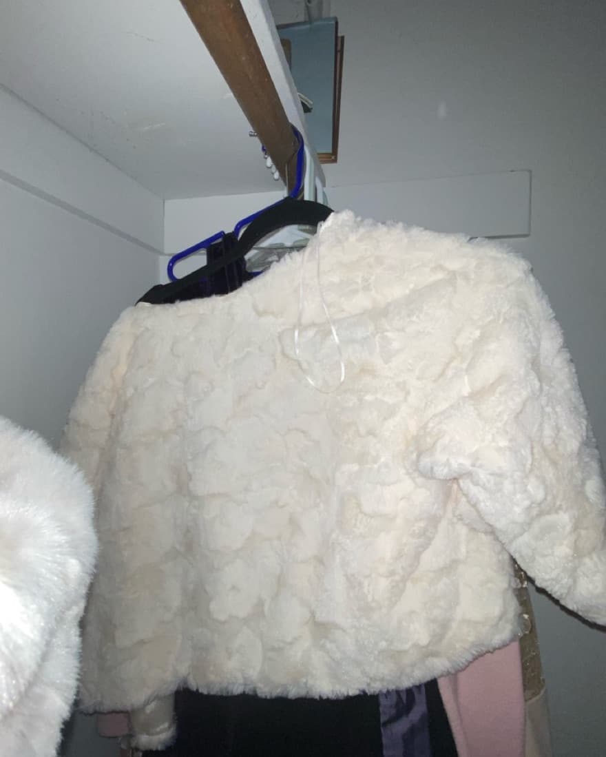 Off the Shoulder White Coat - Image 2