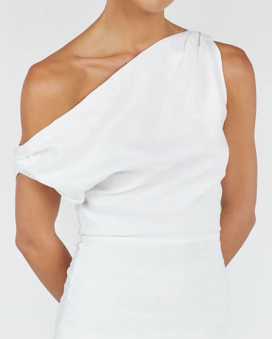 Dissh Cass White Asym Linen Mini - Image 4