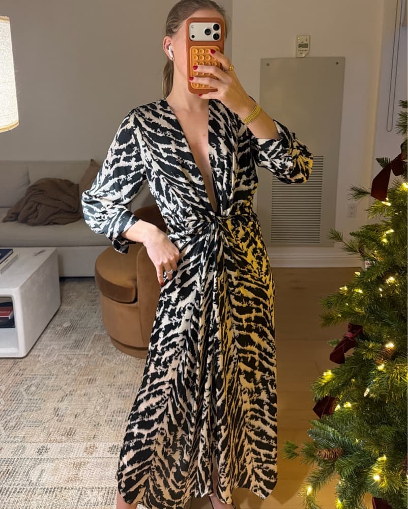 Zebra Twist-Front Midi Dress - Image 2