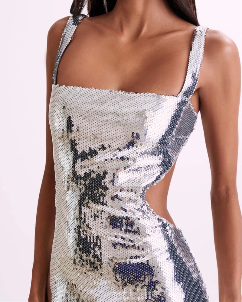 Adoria Sequin Cut Out Maxi Dress - Image 3