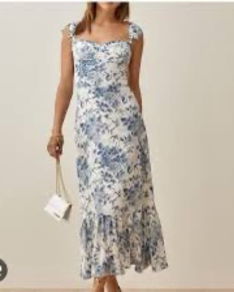 Reformation Nikita Midi Dress - Blue - Image 3