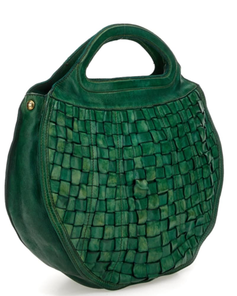 Campomaggi Italy Green Leather Handbag - Image 3