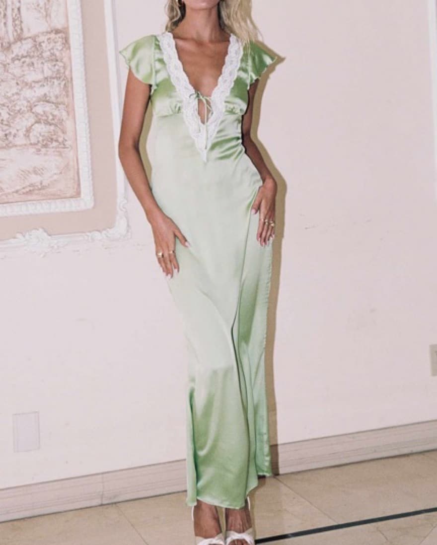 Armas Lace Trim Maxi Dress - Size 4 (US) - Image 3
