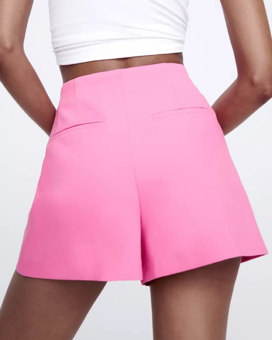 Zara High Waisted Pink Shorts  - Image 3