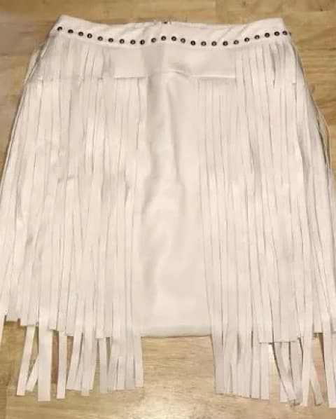 Fringe Leather Mini Skirt - Image 3