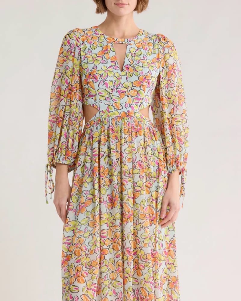 Maje Vibrant Floral Print Maxi Dress - Image 1