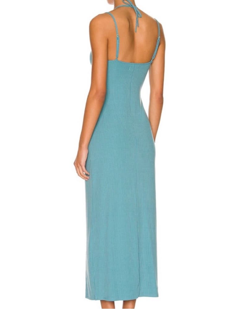 Teal Midi Cut Out Dress - Image 2