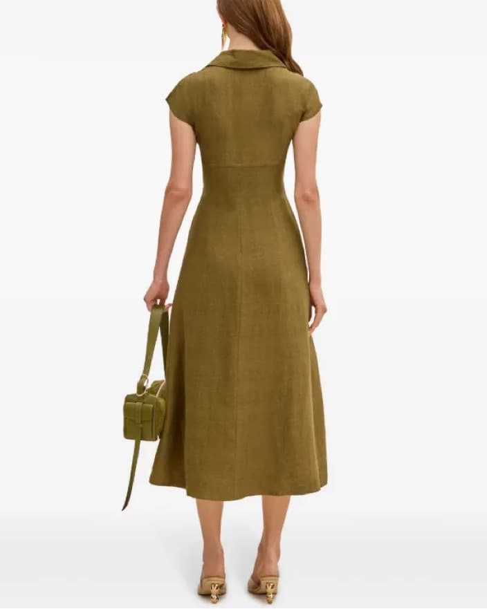 Cult Gaia Olive Green Midi Dress - Image 4
