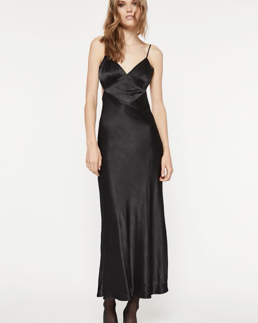 Bardot Black Slip Dress - Image 1