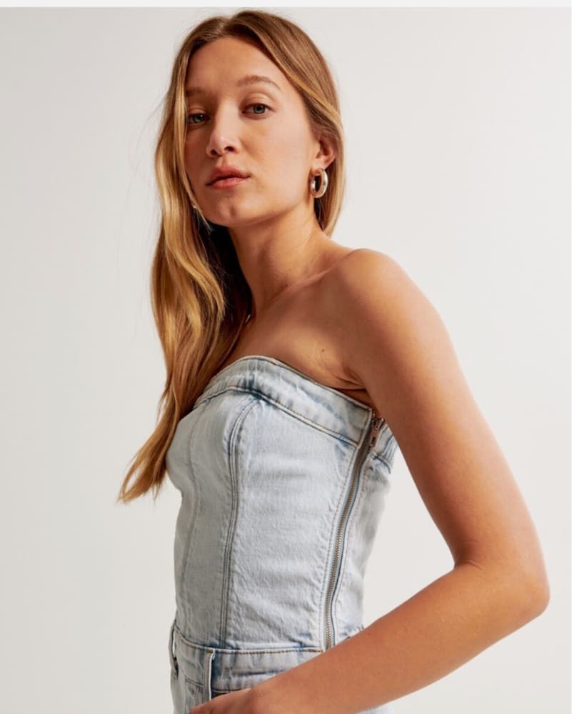 Abercrombie Strapless Denim Jumpsuit - Image 5