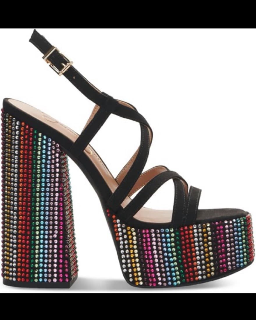 Rainbow Rhinestone Platform Heels - Image 2