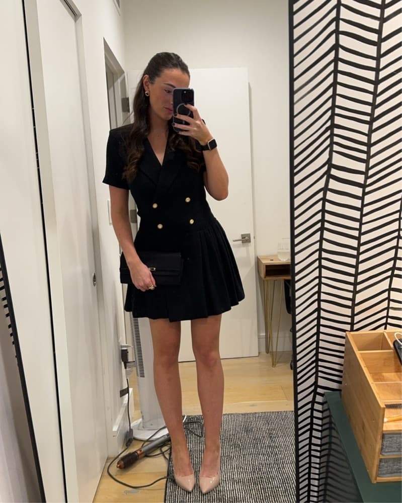 SANDRO Black Tweed Blazer Dress - Image 1