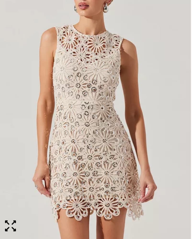 ASTR Crochet Floral Mini Dress - Image 1