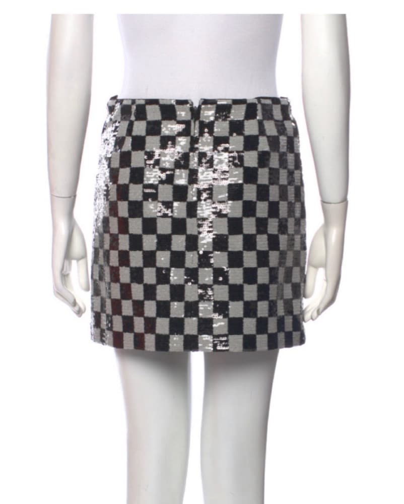 Chanel Checkerboard Sequin Skirt - Image 5