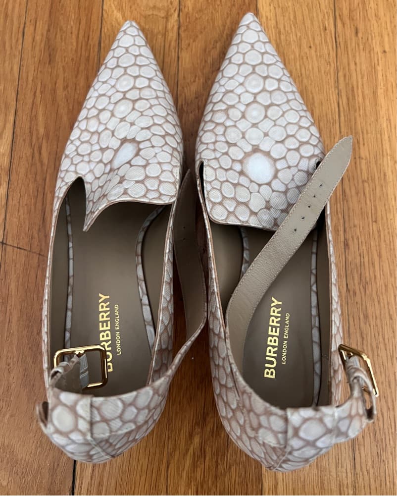 Patterned Leather Buckle Pumps - Image 1