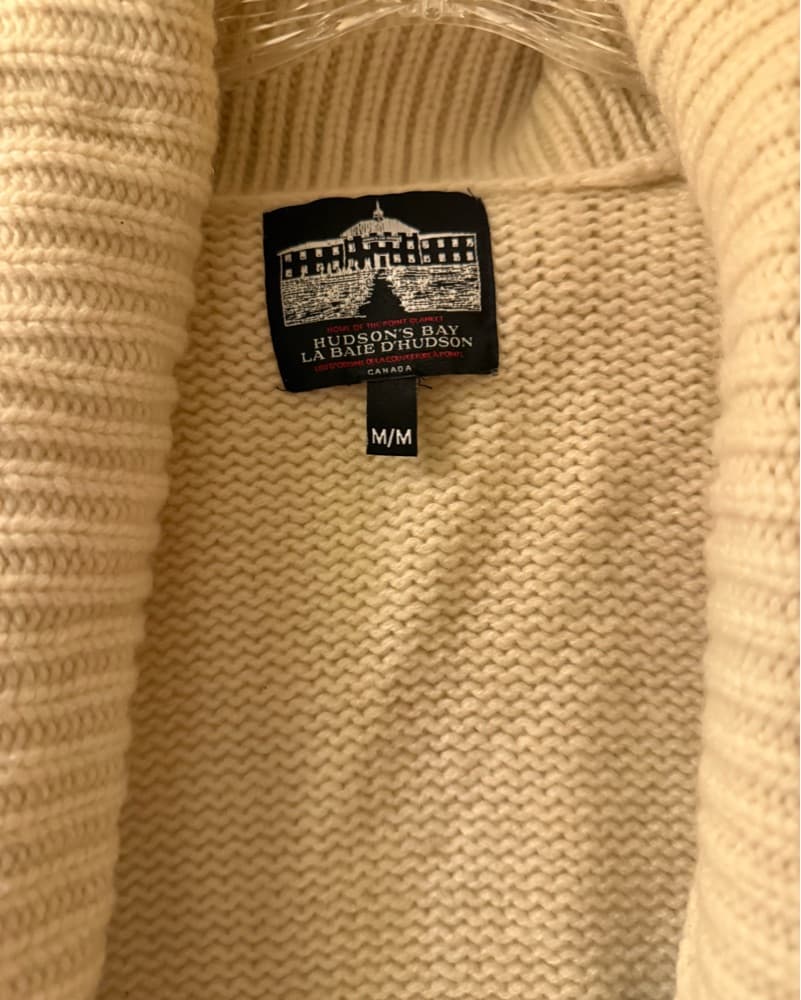 Vintage Cream and Red Crew Neck Sweater  - Image 4