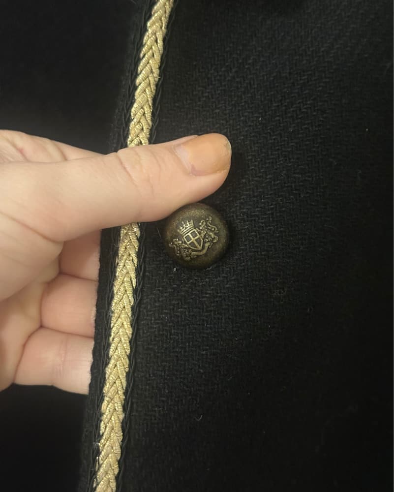 Zara Black Blazer With Gold Piping - Image 5