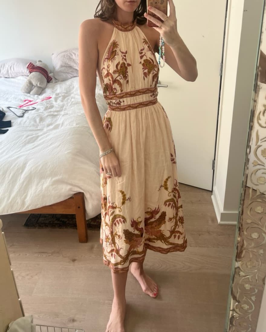 Zimmermann Linen Halter Midi Dress  - Image 1