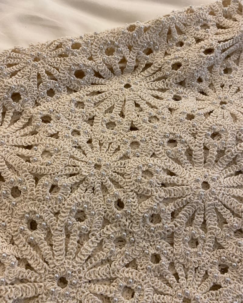 Maje Beaded Crochet Pearl Maxi Dress - Image 6