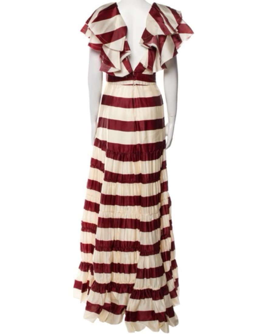 Johanna Ortiz Striped Ruffle Maxi Dress - Image 3