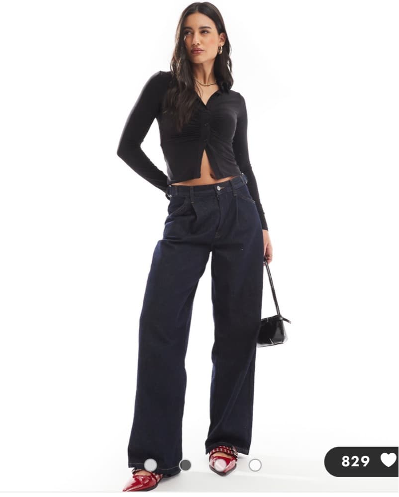 Chic Black Ruched Button-Up Blouse - Image 2