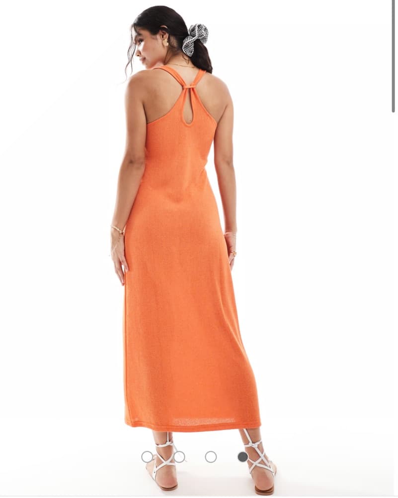 Vibrant Orange Maxi Dress - Image 3