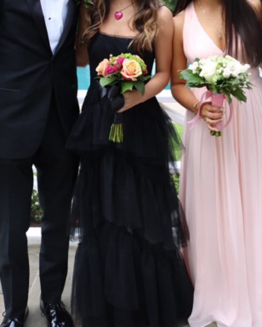 Corset Tulle Gown In Black - Image 4