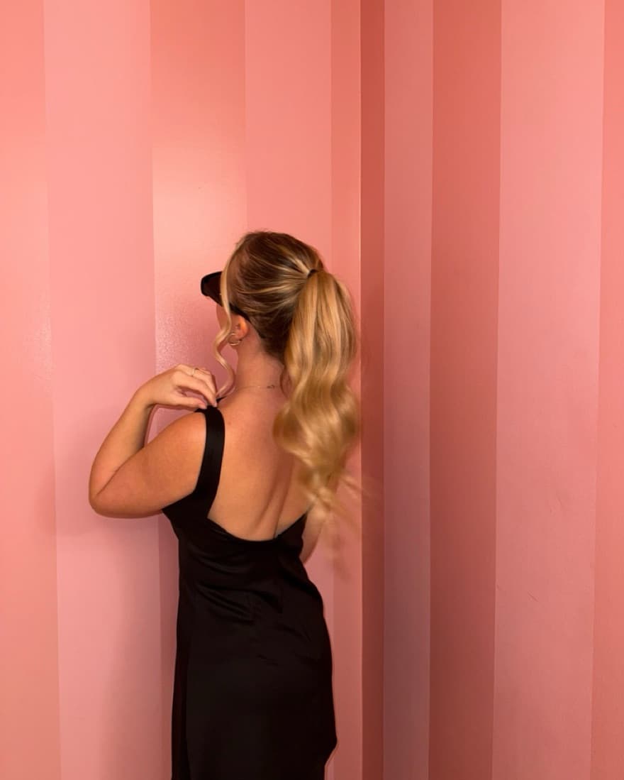 Black Open-Back Mini Dress - Image 2