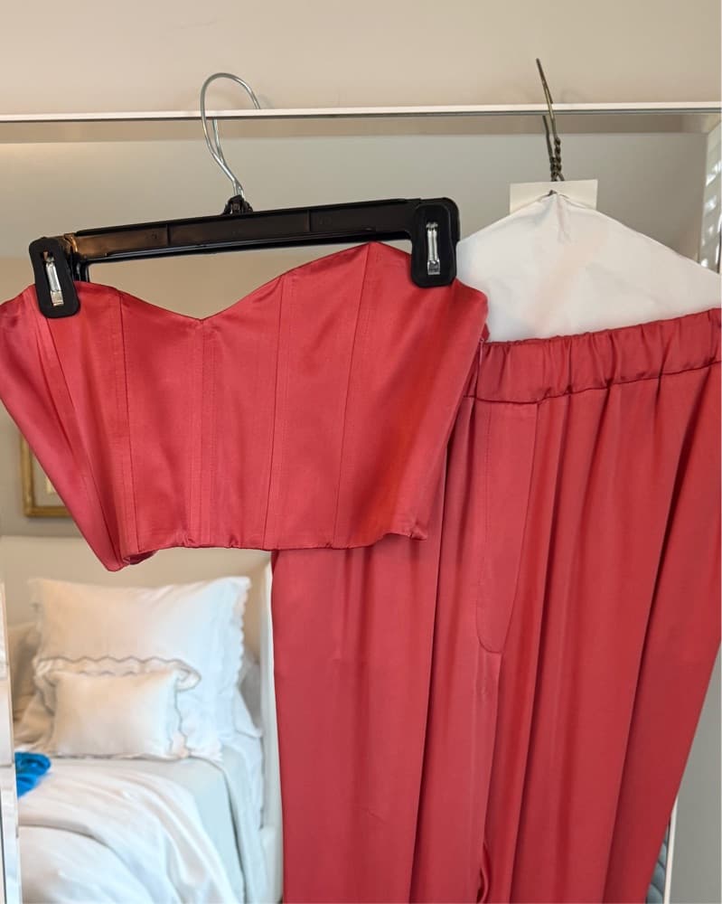 Pink Matching Satin Set - Image 1