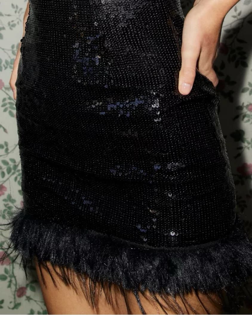 Revolve Bardot Laurel Sequin Dress Black - Image 3