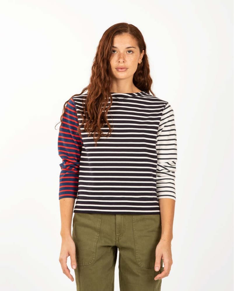Alex Mill Lakeside Stripe Mixed Tee - Image 1