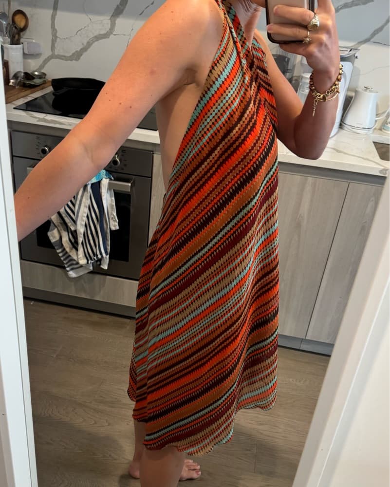 Alexis multicolored striped halter dress - Image 2