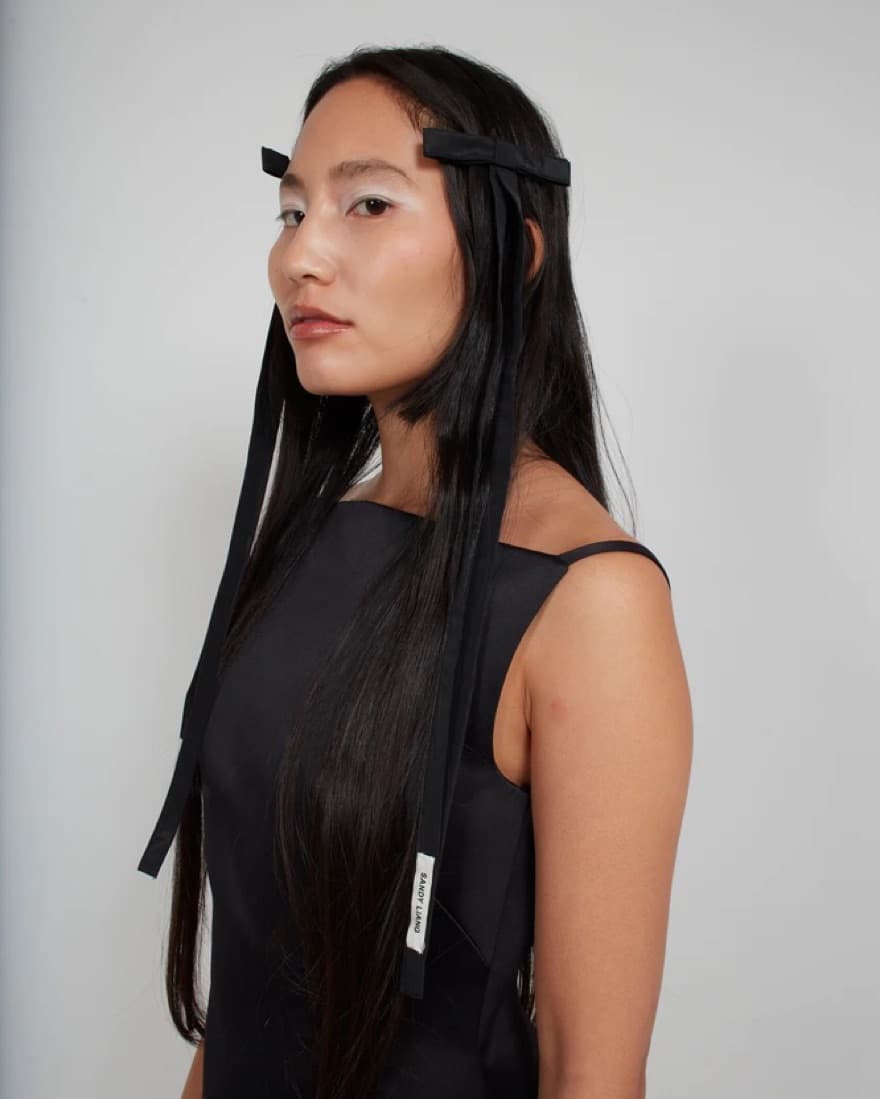 Sandy Liang Recital Bows In Black - Image 2