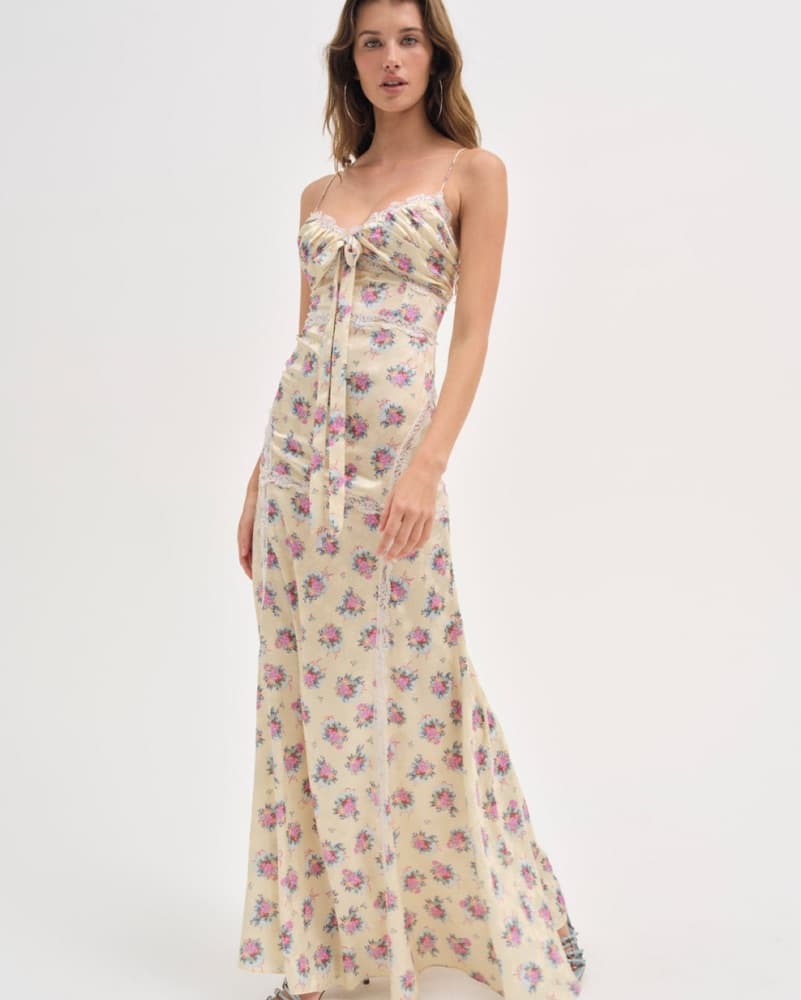 For Love & Lemons Yellow Floral Maxi - Image 1