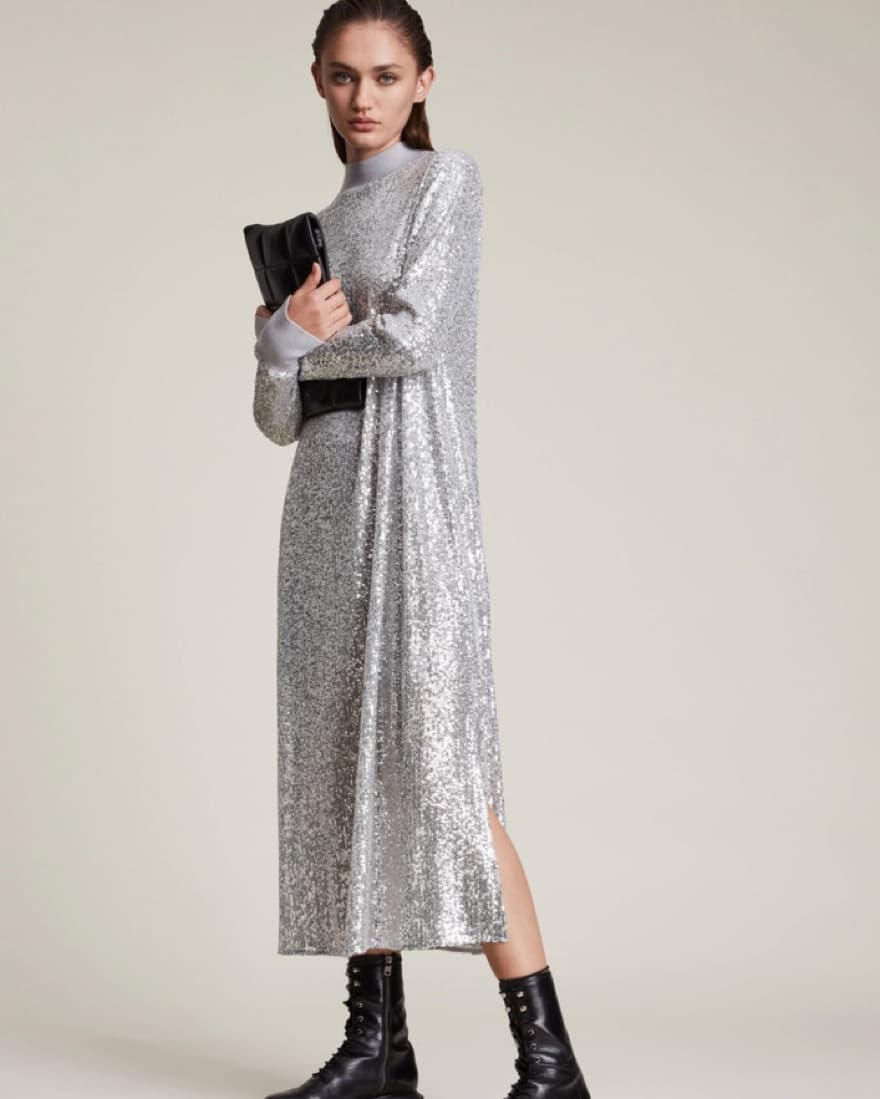 All Saints Juela Sequin Dress - Image 1