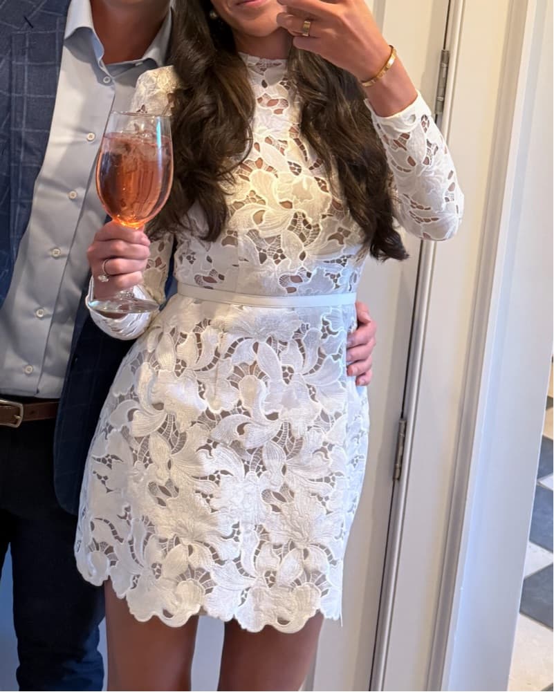 Nadine Merabi Elegant Floral Lace Dress - Image 3