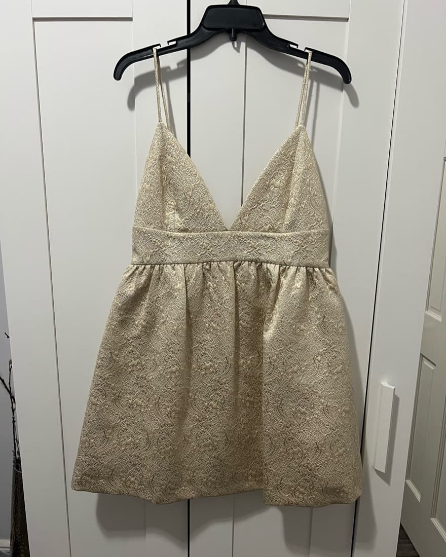 Alice And Olivia Mini Gold Dress - Image 1