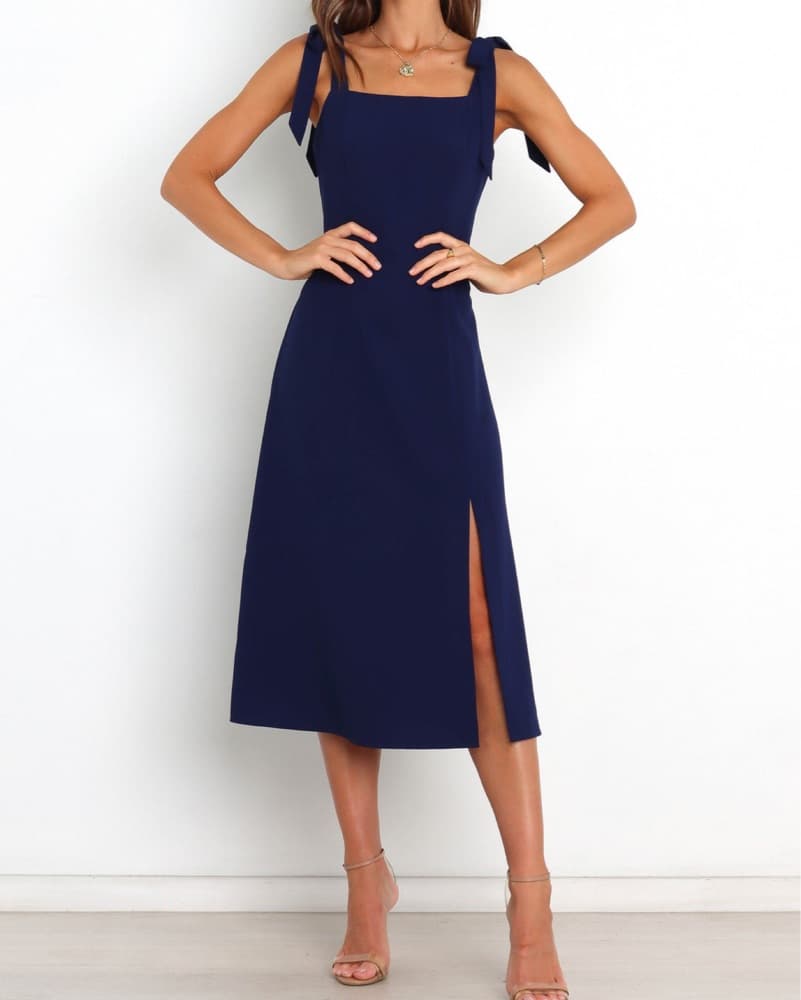 Petal & Pup Navy Laurel Midi Dress - Image 1