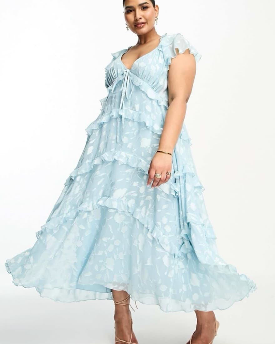 ASOS DESIGN Curve Floral Tiered Dress - Image 1