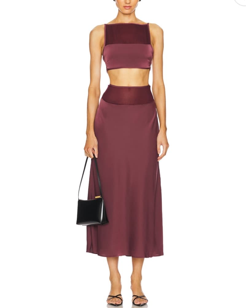 WeWoreWhat Square Neck Cami & Skirt Set - Image 1