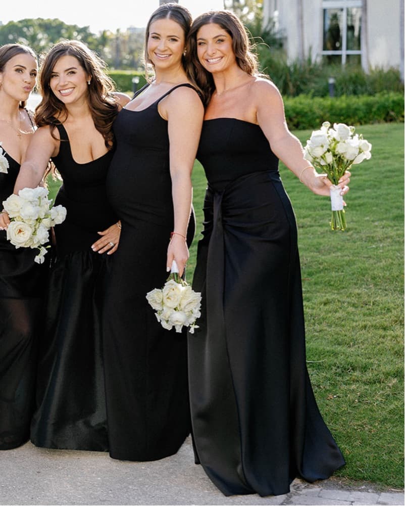Betsy & Adam Black Ruched Gown - Image 2