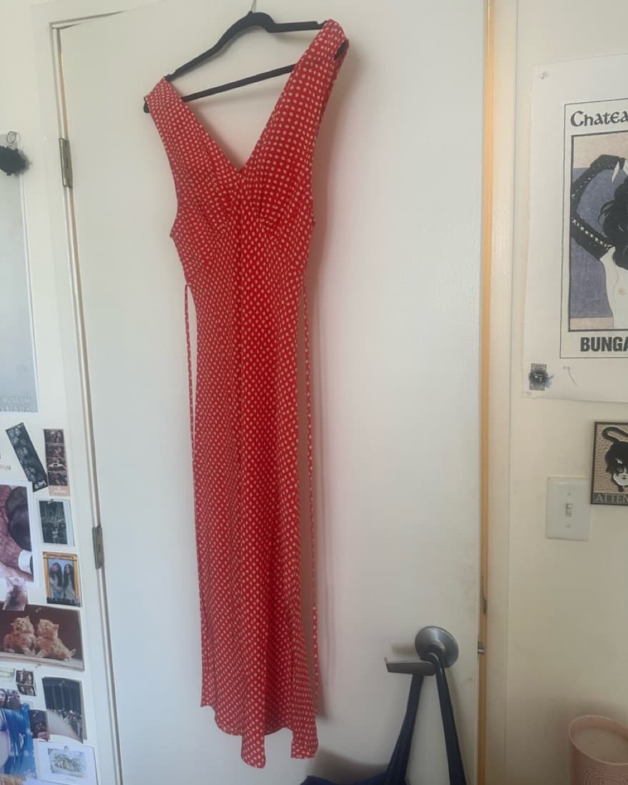 Red Midi Polka Dot Realisation Par Dress - Image 2