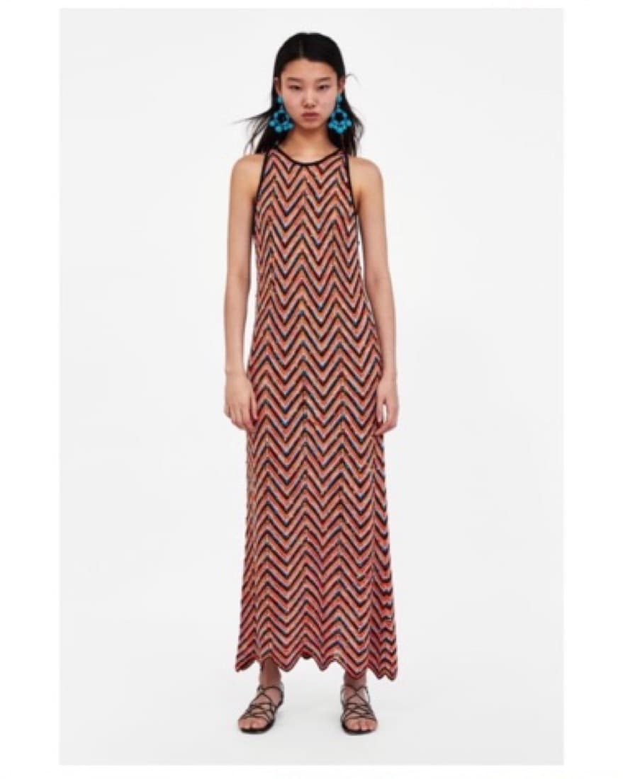 Zara Crochet Knit Chevron Dress - Image 1